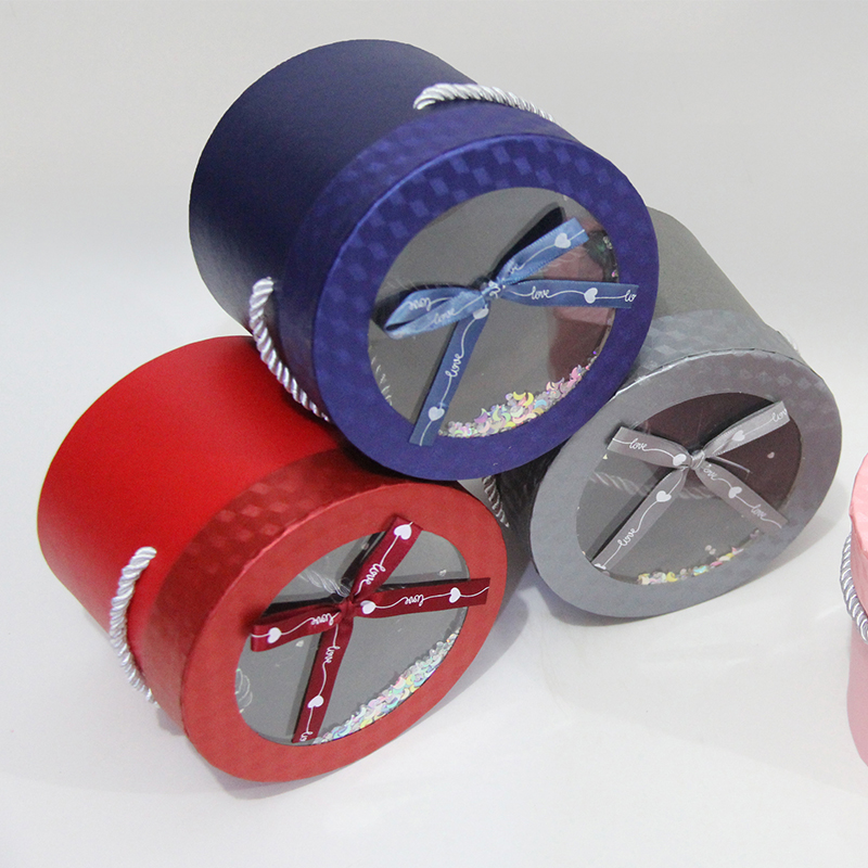 80101 Round Transparent Window Candy Gift Box Decorated With A Ribbon Bow 80101 Round Transparent Window Candy Gift Box Decorated With A Ribbon Bow