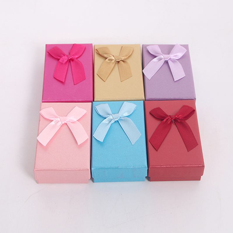 HY-6 Six-Color Ring Necklace Jewelry Box with Bow Decoration HY-6 Six-Color Ring Necklace Jewelry Box with Bow Decoration