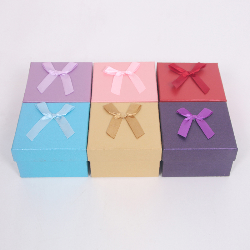 HY-6 Six-Color Ring Necklace Jewelry Box with Bow Decoration HY-6 Six-Color Ring Necklace Jewelry Box with Bow Decoration