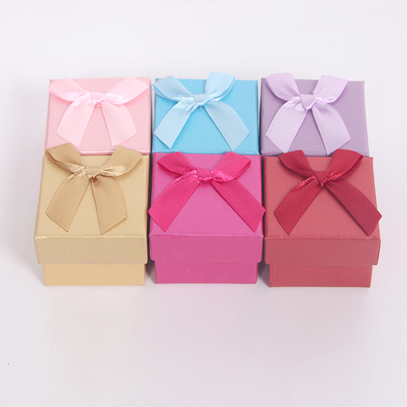 HY-6 Six-Color Ring Necklace Jewelry Box with Bow Decoration HY-6 Six-Color Ring Necklace Jewelry Box with Bow Decoration