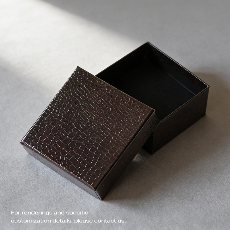 SHJGB-03 Imitation Leather Textured Top And Bottom Paper Jewelry Box